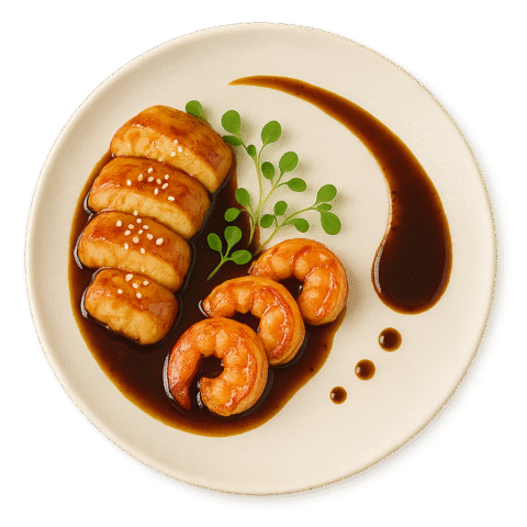 Camarones y Pollo Teriyaki