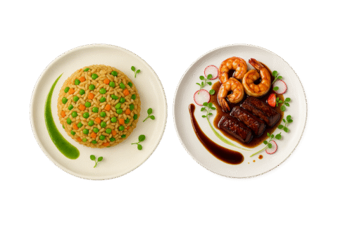 Combo 7: Arroz Frito + Camarones-Res Teriyaki