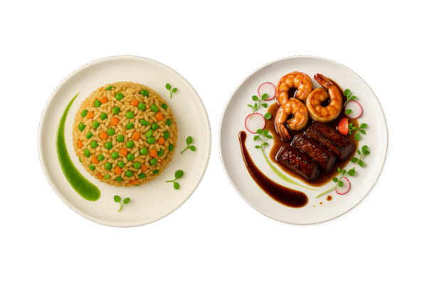 Combo 7: Arroz Frito + Camarones-Res Teriyaki