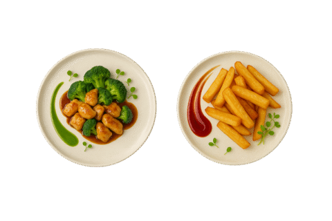 Combo 9: Pollo Brócoli + Tostones o Papás Fritas